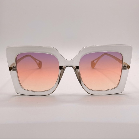 Brianna Cannon sunglasses 50-22-140 Grey translucent frames pink gradient lenses - Picture 1 of 8